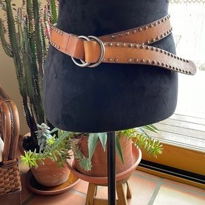 Leather Studded Circle Belt